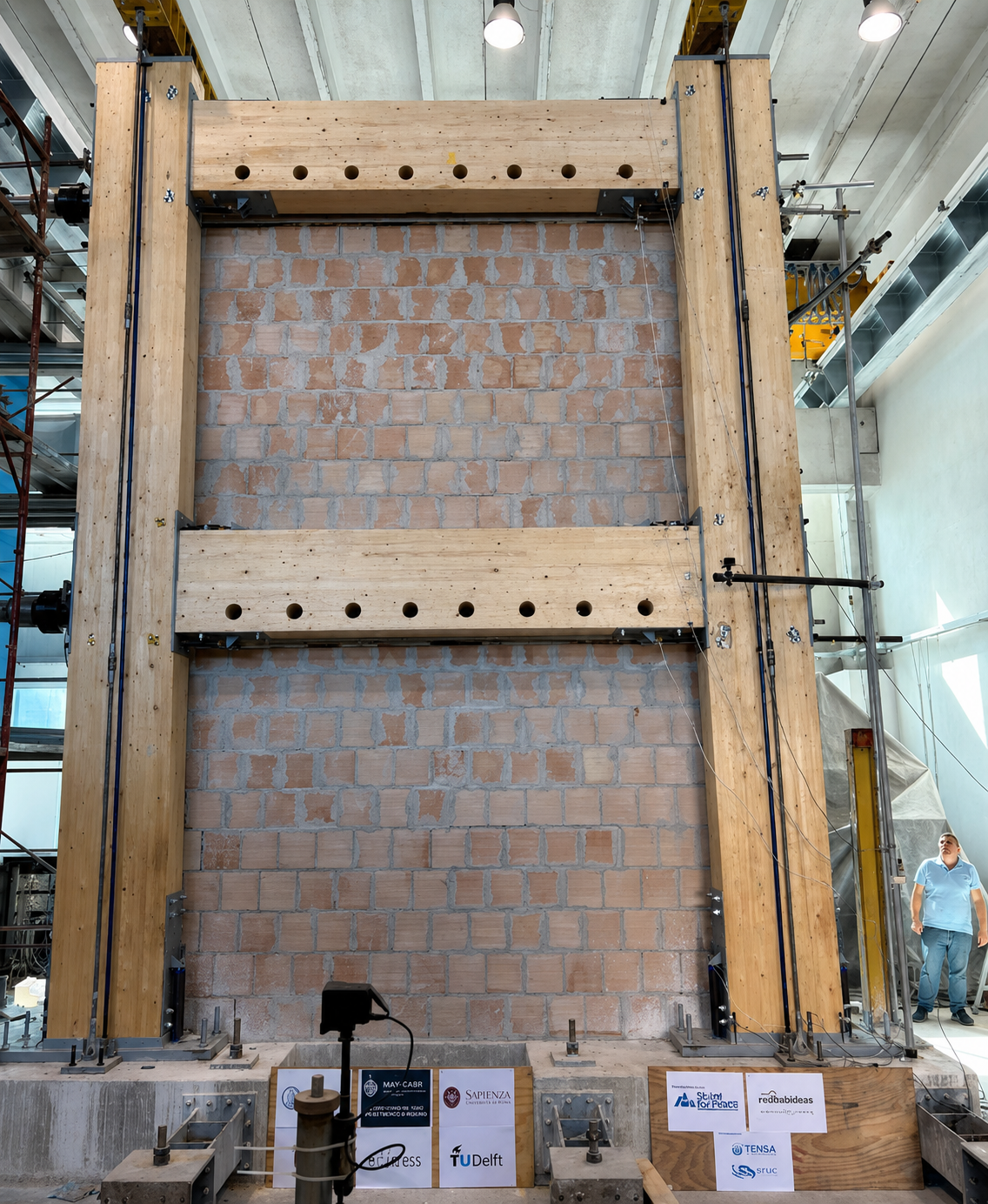 Strengthened configuration of the Acerra demonstrator with timber exoskeleton